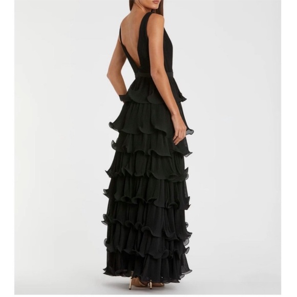 Mac Duggal Black Layered Maxi Dress - Picture 6 of 8